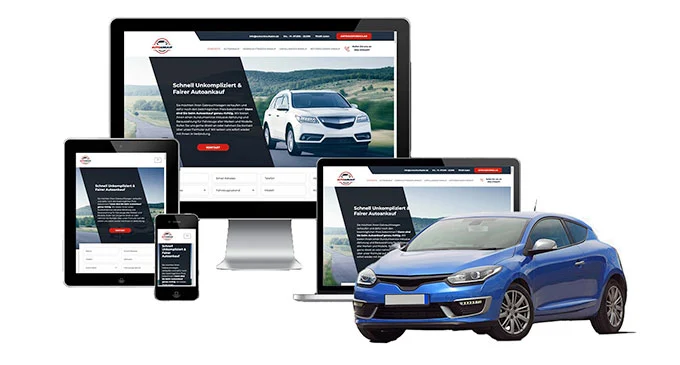 ankauf mobil Ankaufseite mobil – Autoankauf Ditzingen mit rotem PKW
